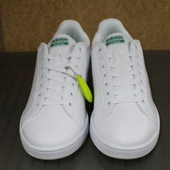 adidas NEO‎ Men's Cloudfoam Advantage Clean Sneakers, White/White/Fairway, 12.5 - Picture 2 of 8